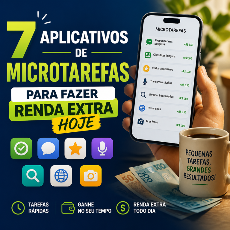 Graphic showcasing seven microtask apps for earning extra income from home.