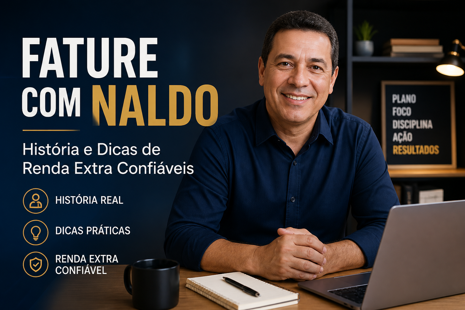 Naldo shares financial tips and ideas for increasing income from a desk setup.