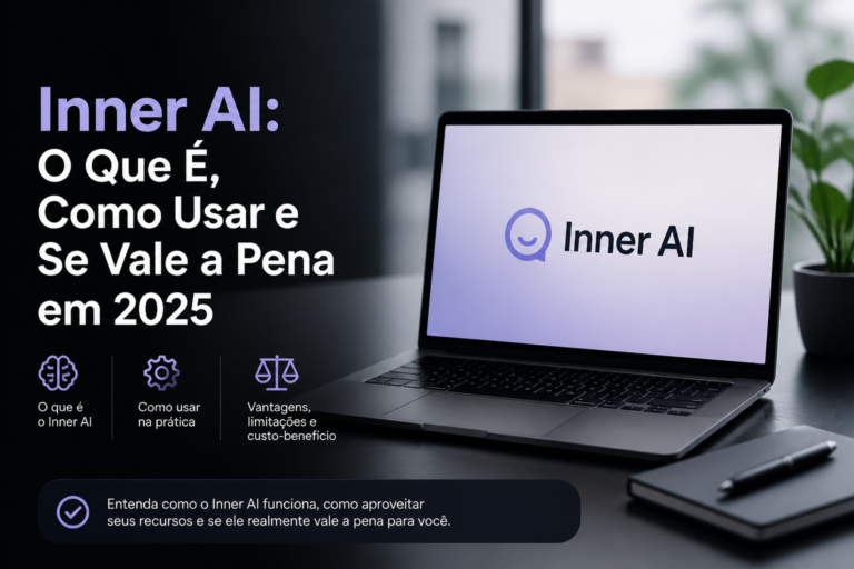 Tela do Inner AI, ferramenta de inteligência artificial com opções para criar e editar conteúdo.