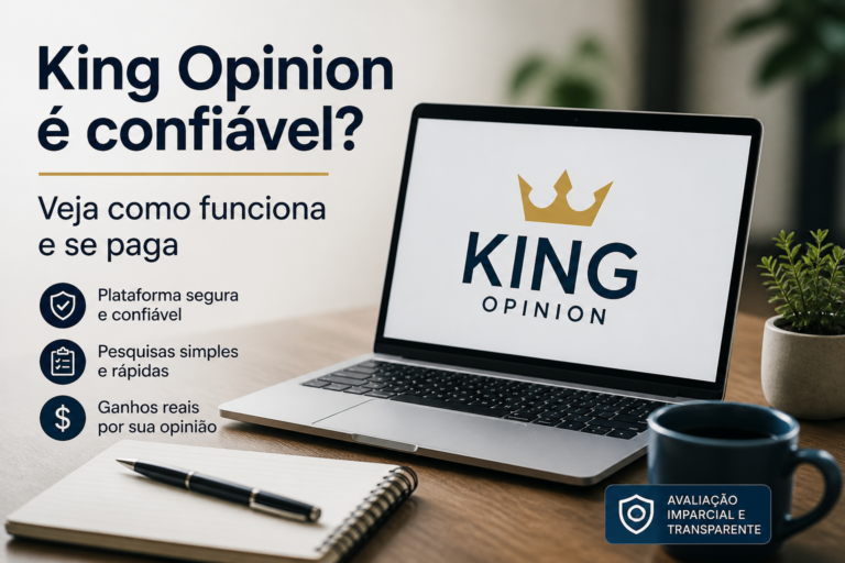 Análise da plataforma King Opinion, que oferece pesquisas remuneradas online.