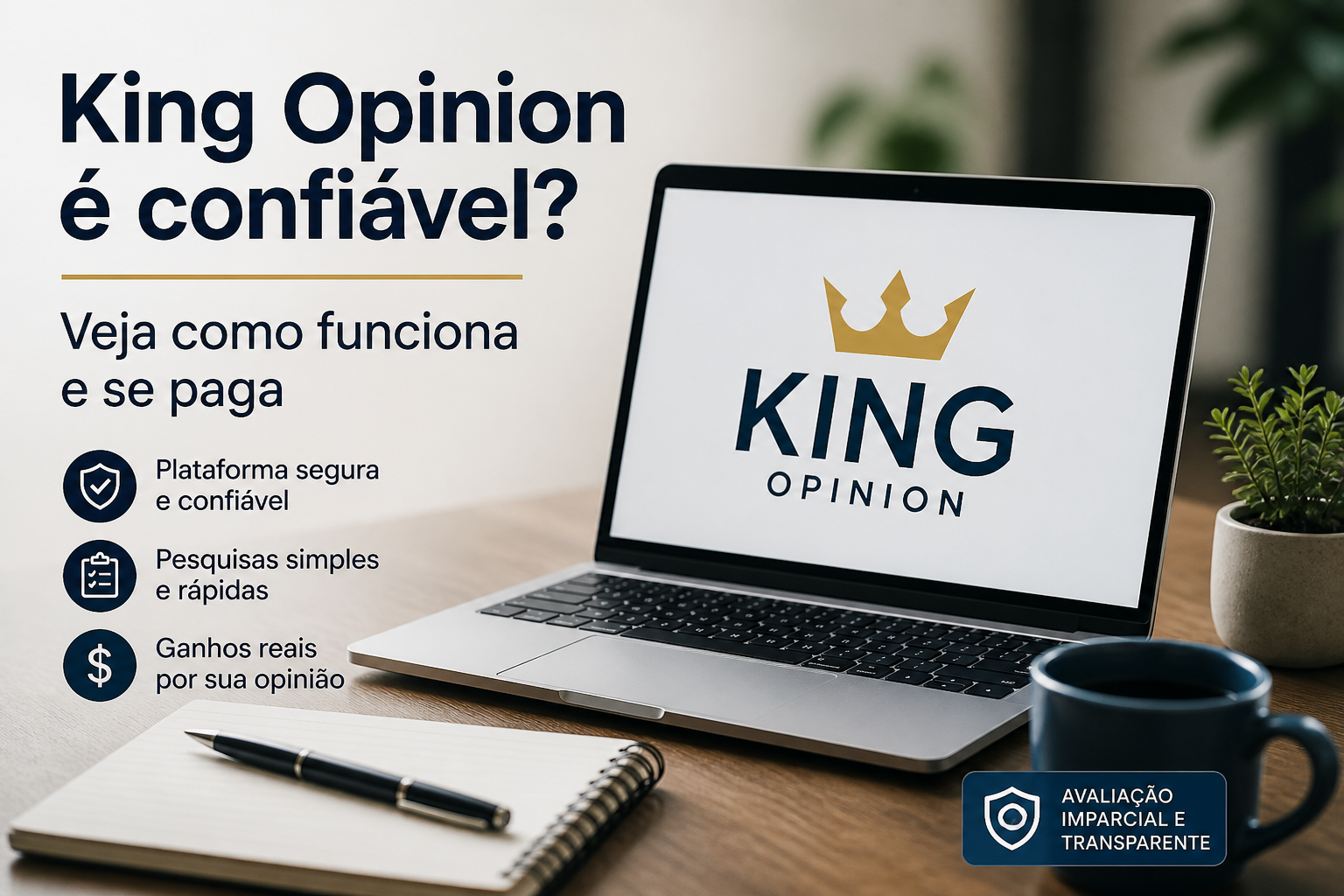 Análise da plataforma King Opinion, que oferece pesquisas remuneradas online.
