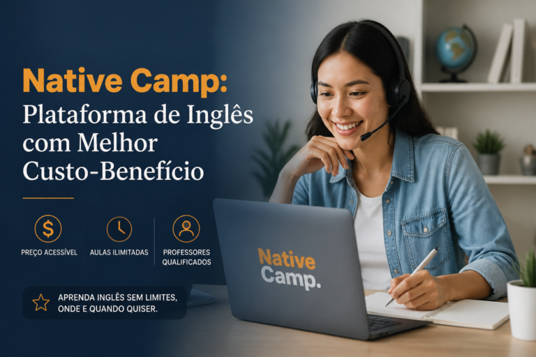 Aulas de inglês online da Native Camp com professores qualificados, flexibilidade e ótimo custo-benefício.
