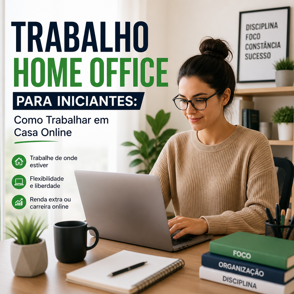 Woman working on a laptop at home, illustrating tips for beginners starting an online career.